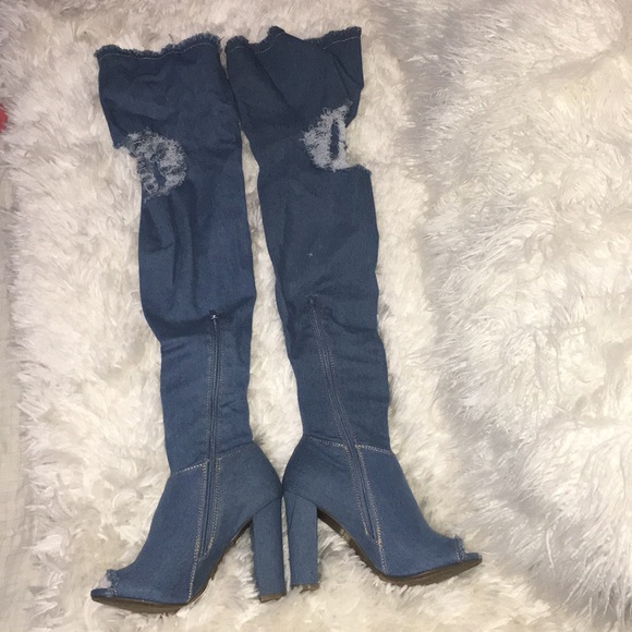 🔥Thigh High Jeans Boots - Picture 2 of 5